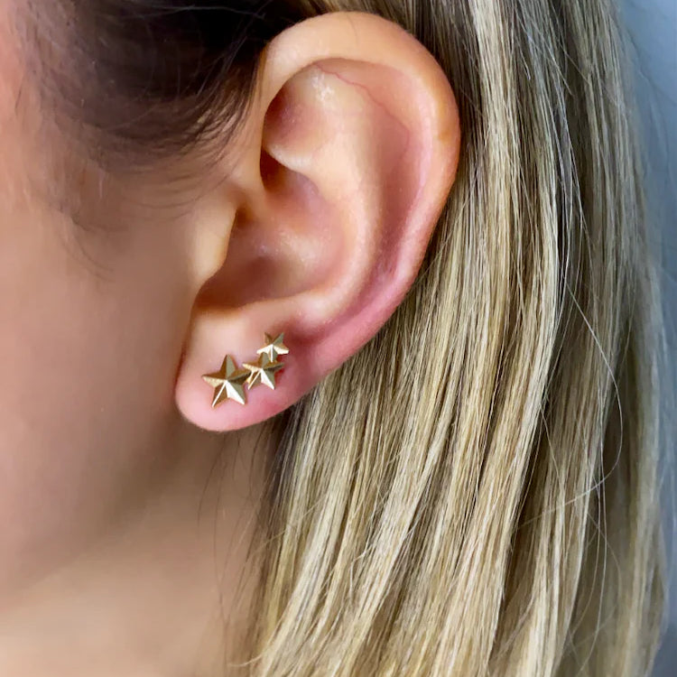 14k Gold Sandy Star Studs