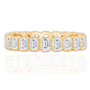14k Gold Bezel Emerald 10 Pointers Eternity Band