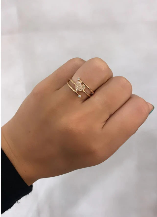 14k Gold Diamond Chiara Heart Ring