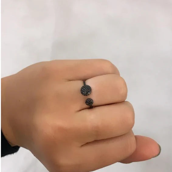 14k Gold Black Diamond Abby Ring