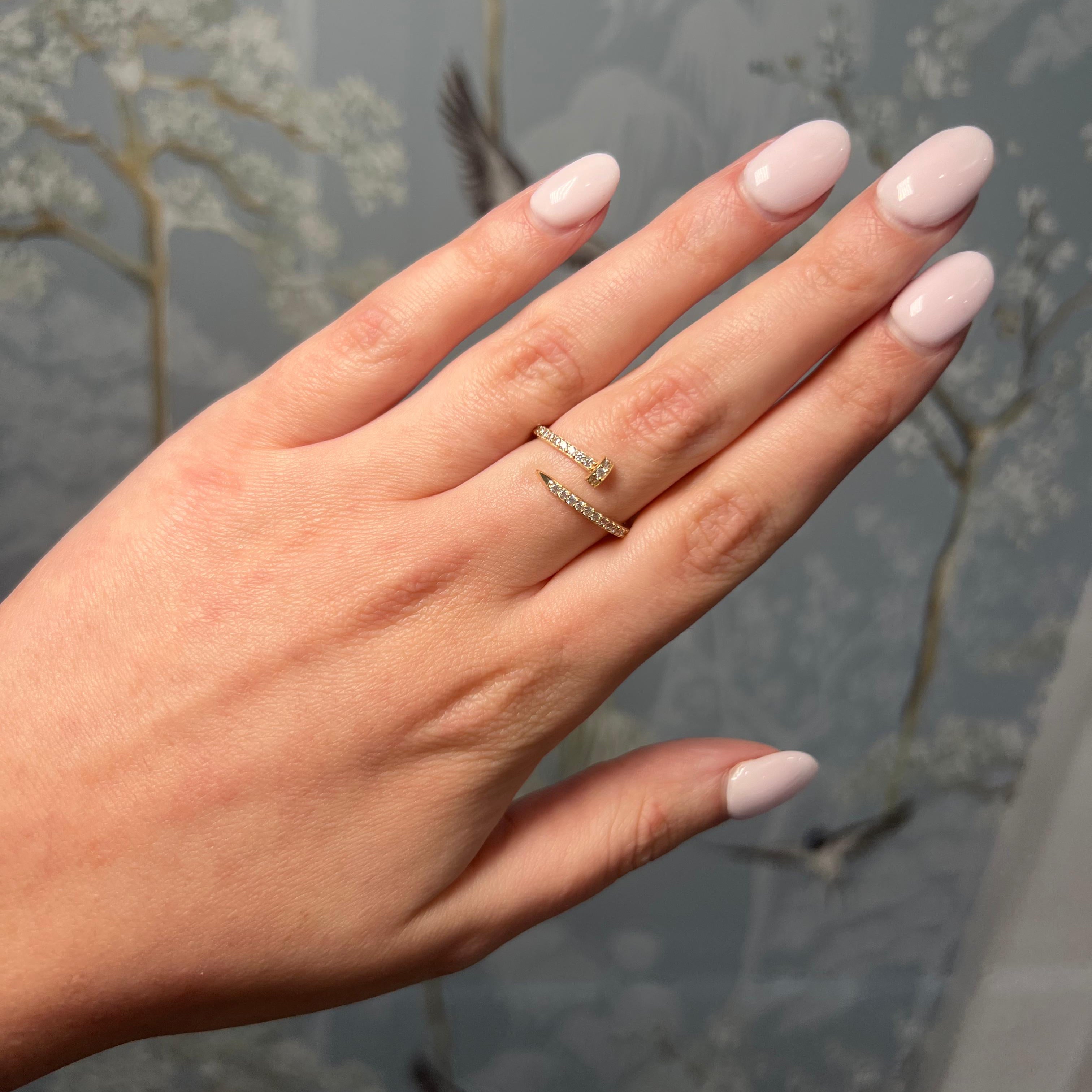 Yellow Gold Diamond Nail Ring