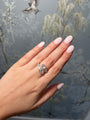 White Gold Oval Stone Wrap Ring