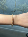 Yellow Gold and Diamond Flower Bangle