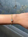 Yellow Gold Mesh Chain with Square Radiant Diamond Bracelet
