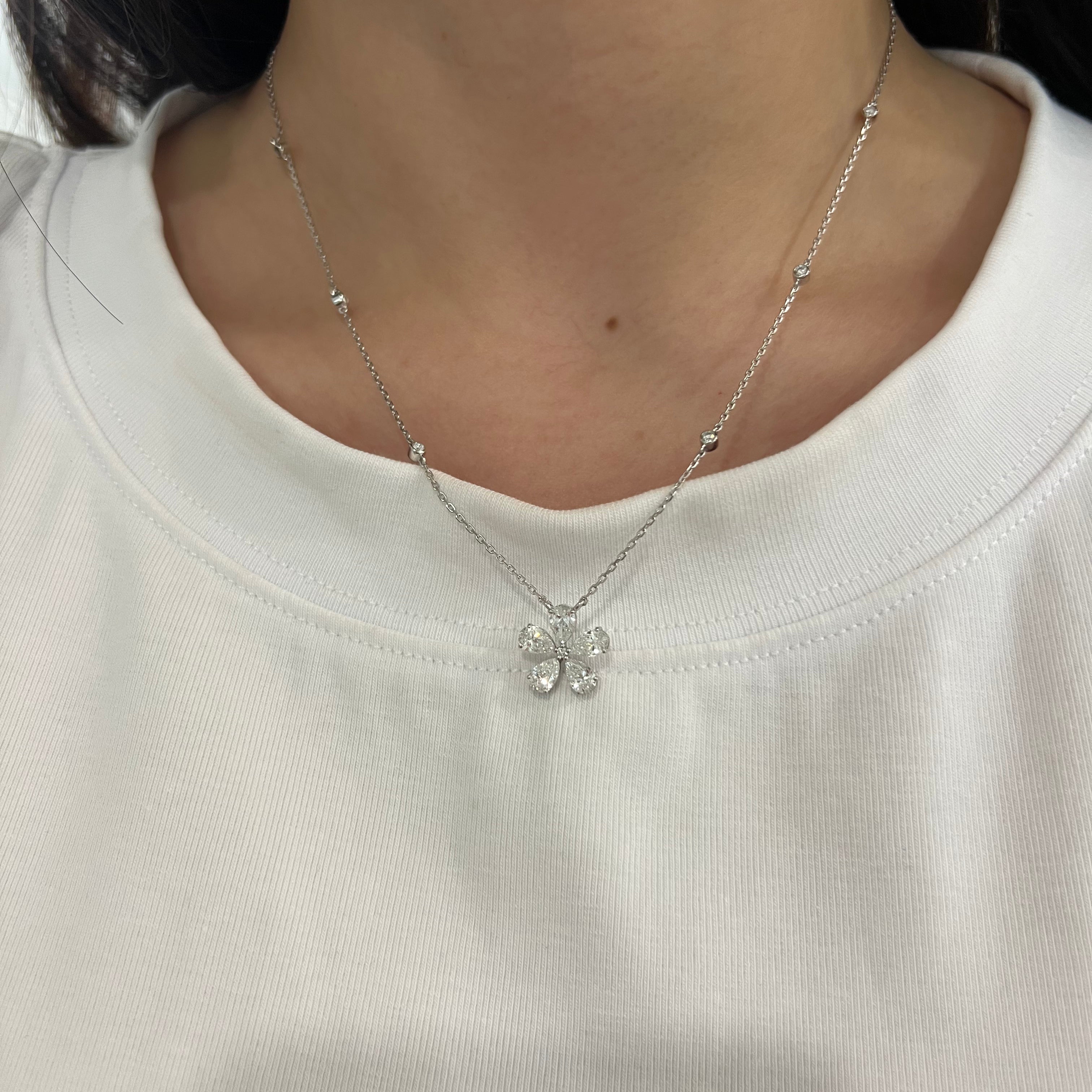 Lab Grown Diamond Flower Necklace