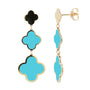 14k Small Triple Clover Hanging Earring