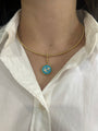 14k Gold Turquoise Anchor Charm