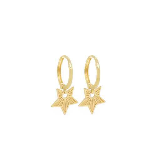 14k Star Huggies