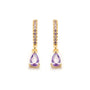 14k Purple Hanging Hoops