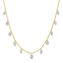 14k Yellow Gold Floating Oval Shape Lab Diamond Necklace