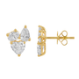 14k Yellow Gold Multi Shape Lab Diamond Stud Earrings