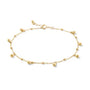 14k Gold ball pendants anklet