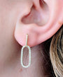 14k Gold and Diamond Drop Link Earrings