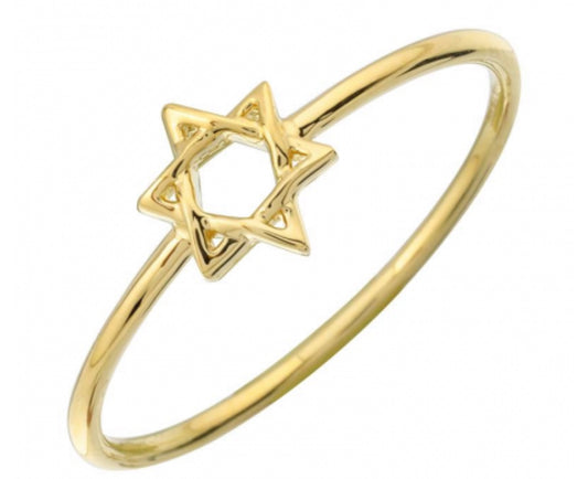 14k Yellow Gold Star of David Ring