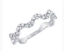 14k White Gold and Diamond Wave Ring