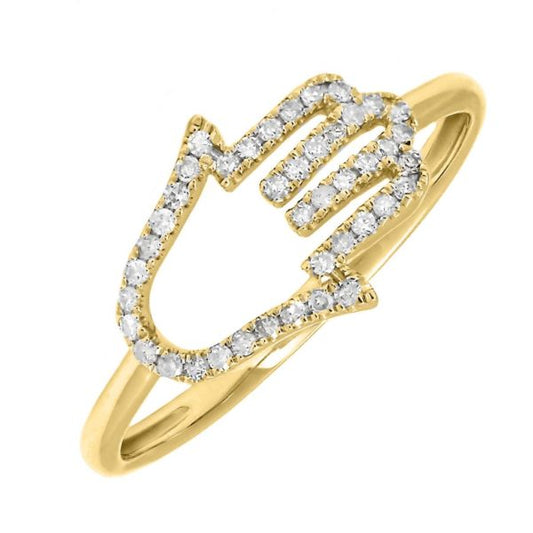 14k Yellow gold Hamsa Ring