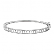 14k White Gold Diamond Bangle