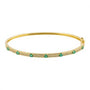 14k Yellow Gold Emerald Diamond Bangle