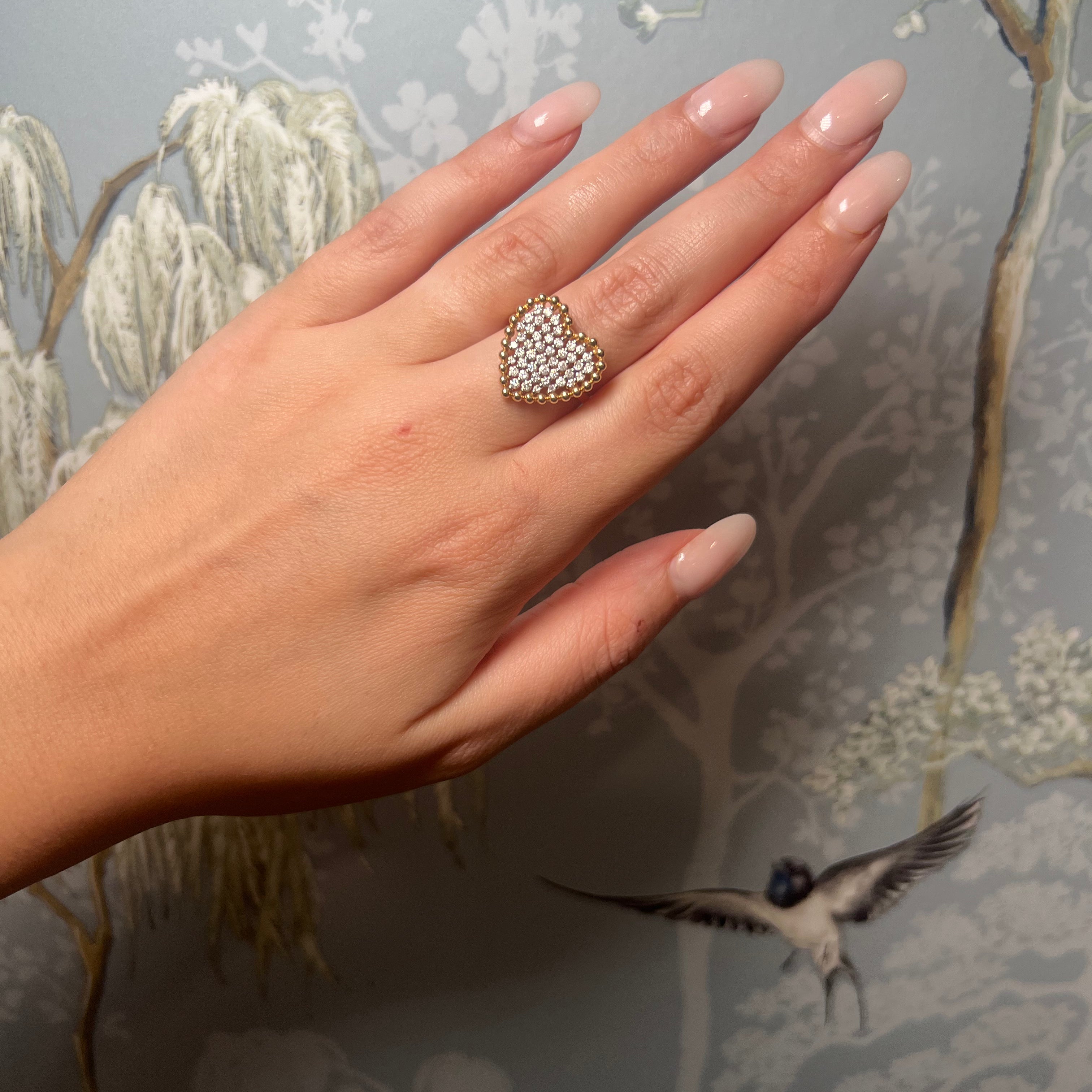 14k Gold and Diamond Heart Ring