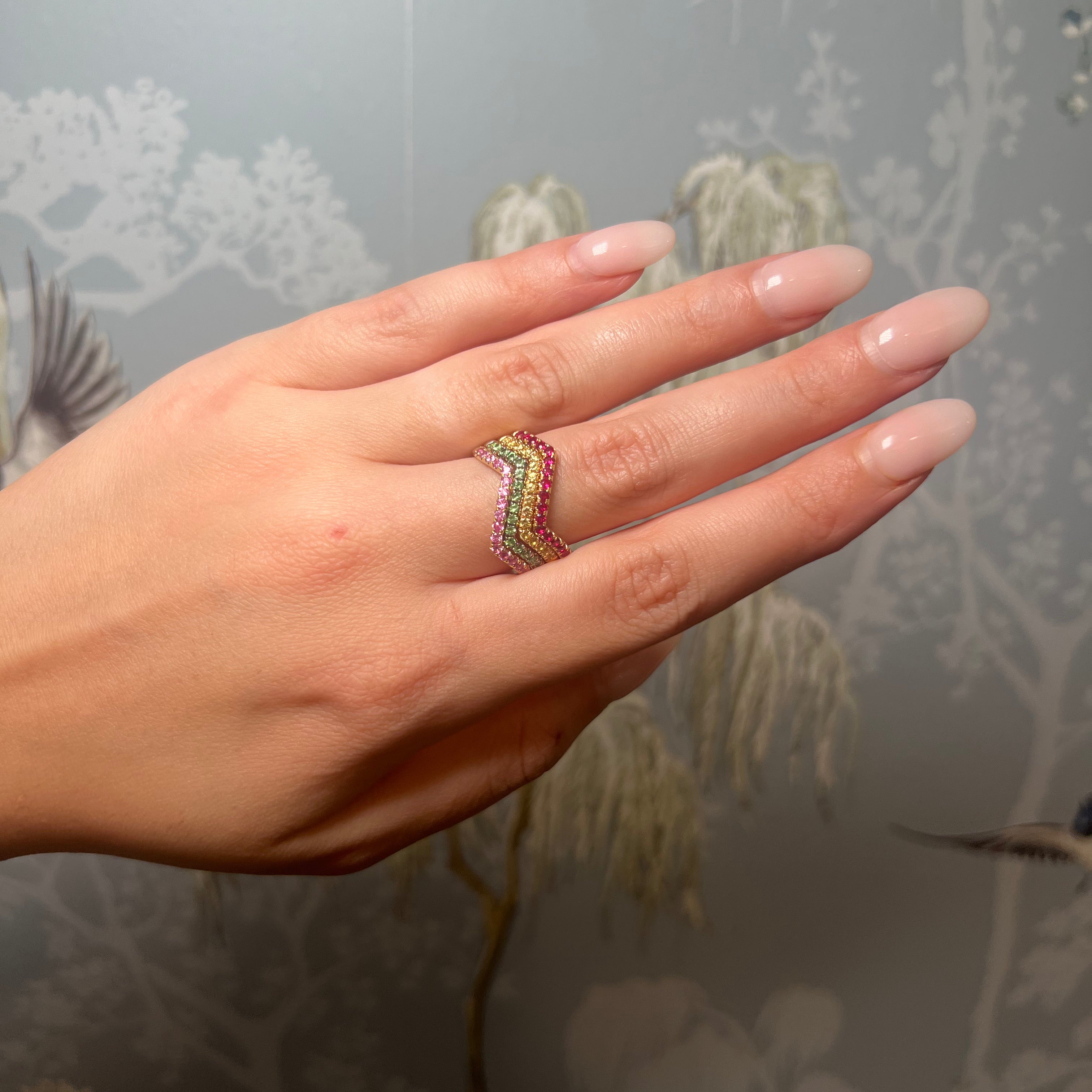 14k Gold and Rainbow Stone Ring