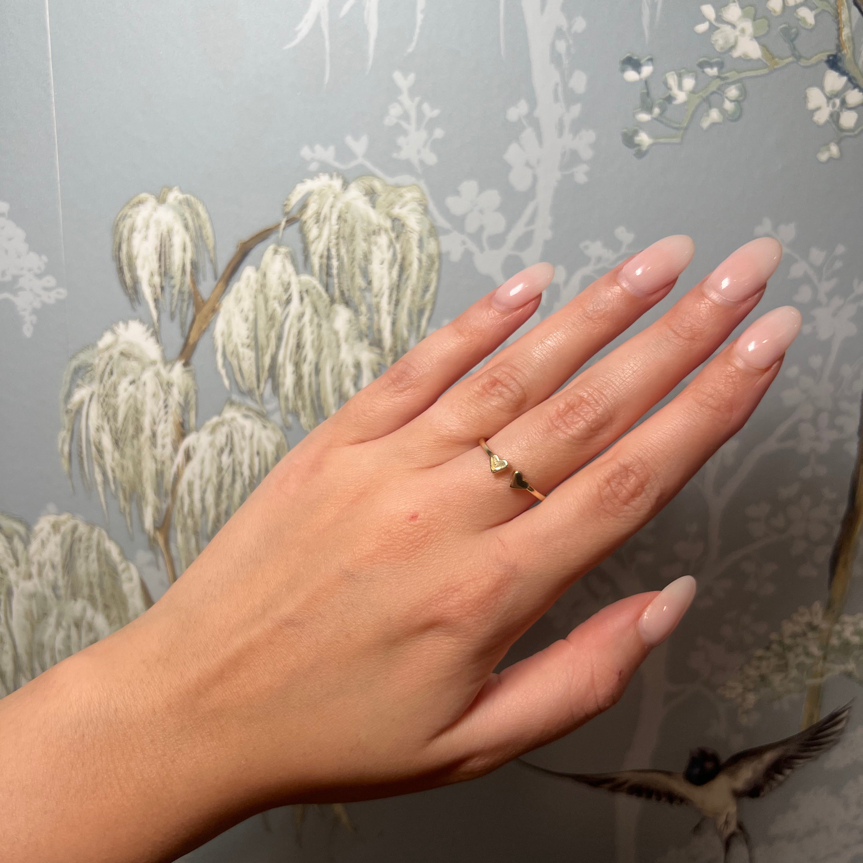 14k Gold Double Heart Ring