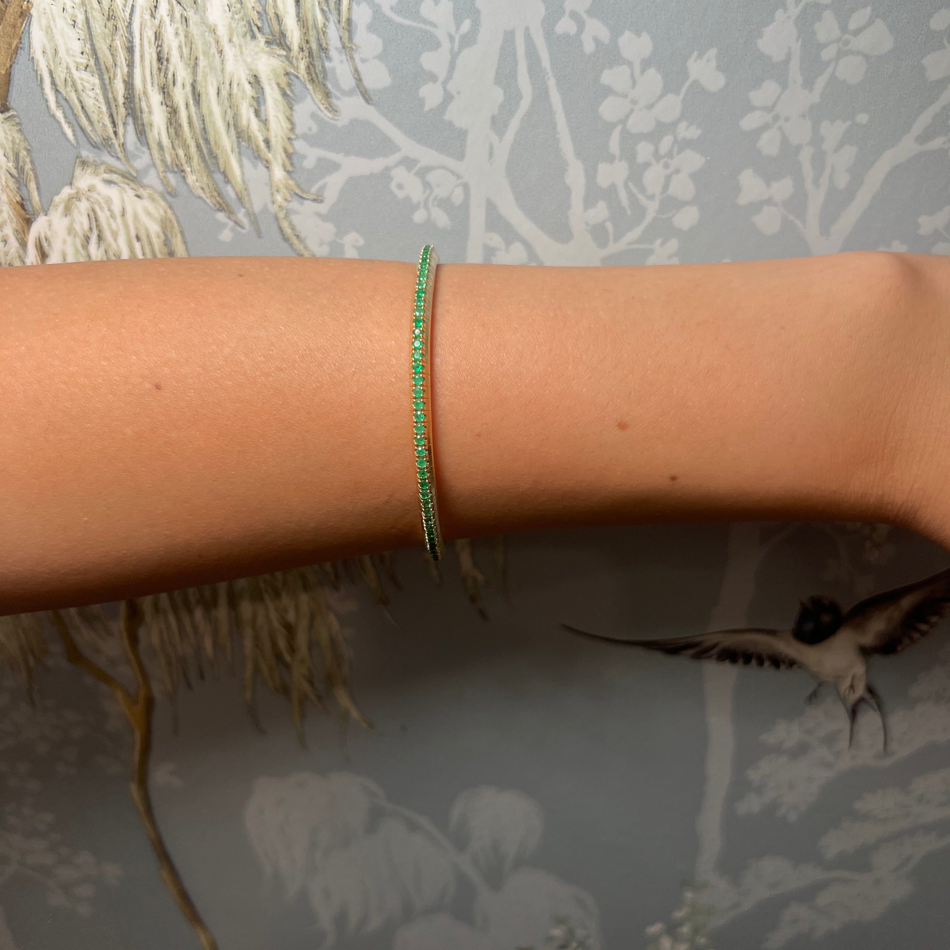 Emerald flex bangle