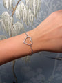 14K WHITE GOLD DIAMOND HEART BRACELET