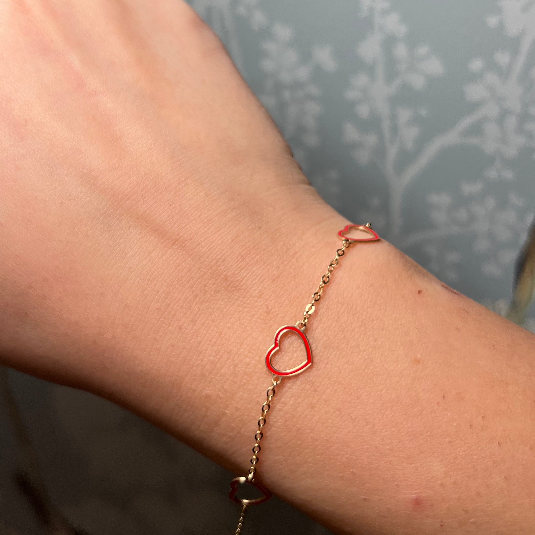 Open Enamel Heart Gold Kid's Bracelet