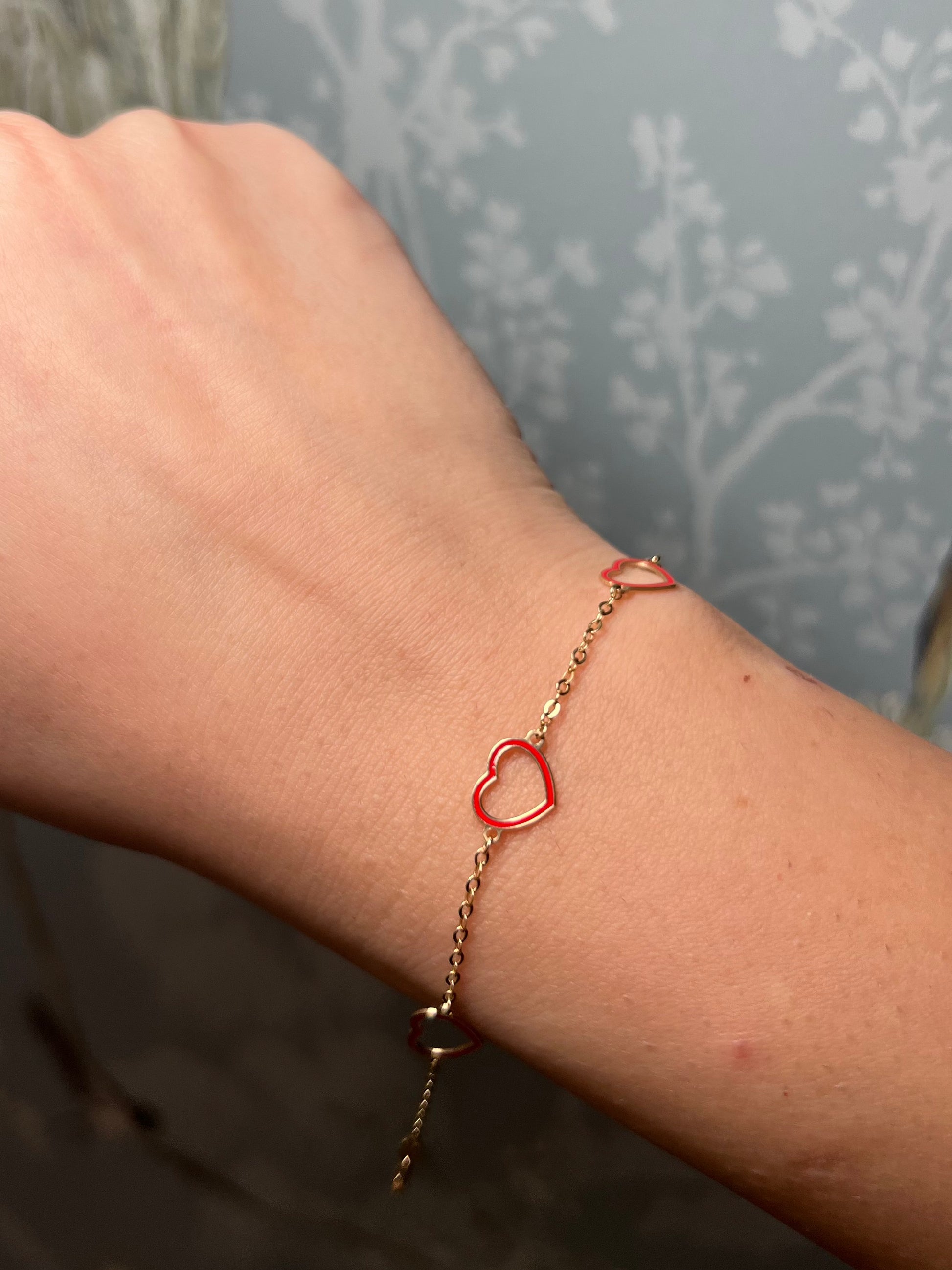 Open Enamel Heart Gold Kid's Bracelet