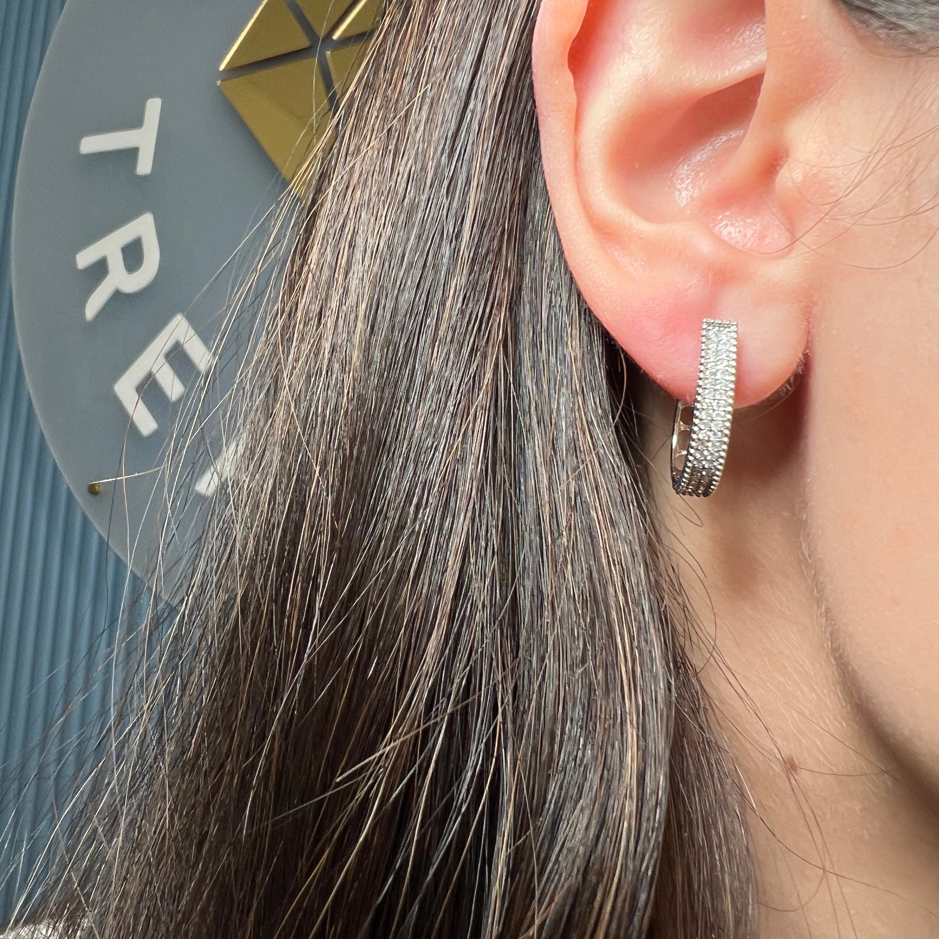 Diamond and White Gold Hoop Earrings