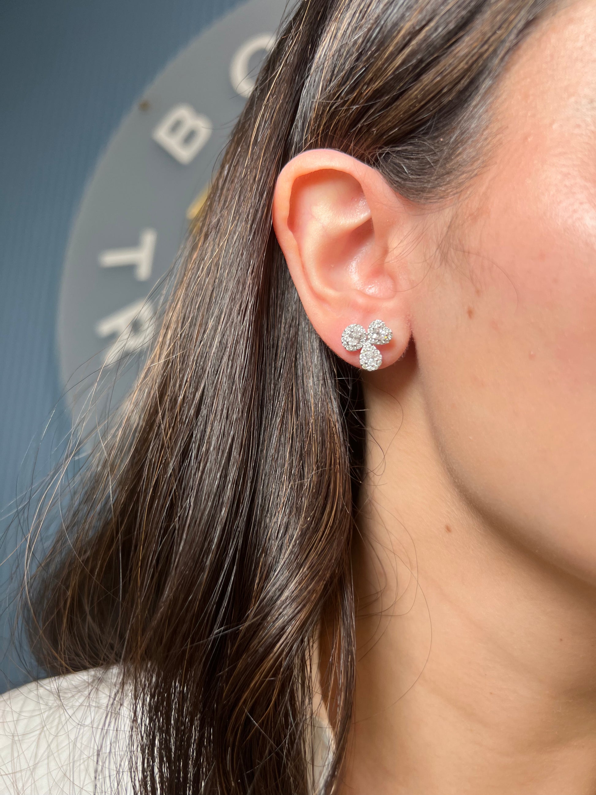 Diamond Mixed Shape Cluster Stud