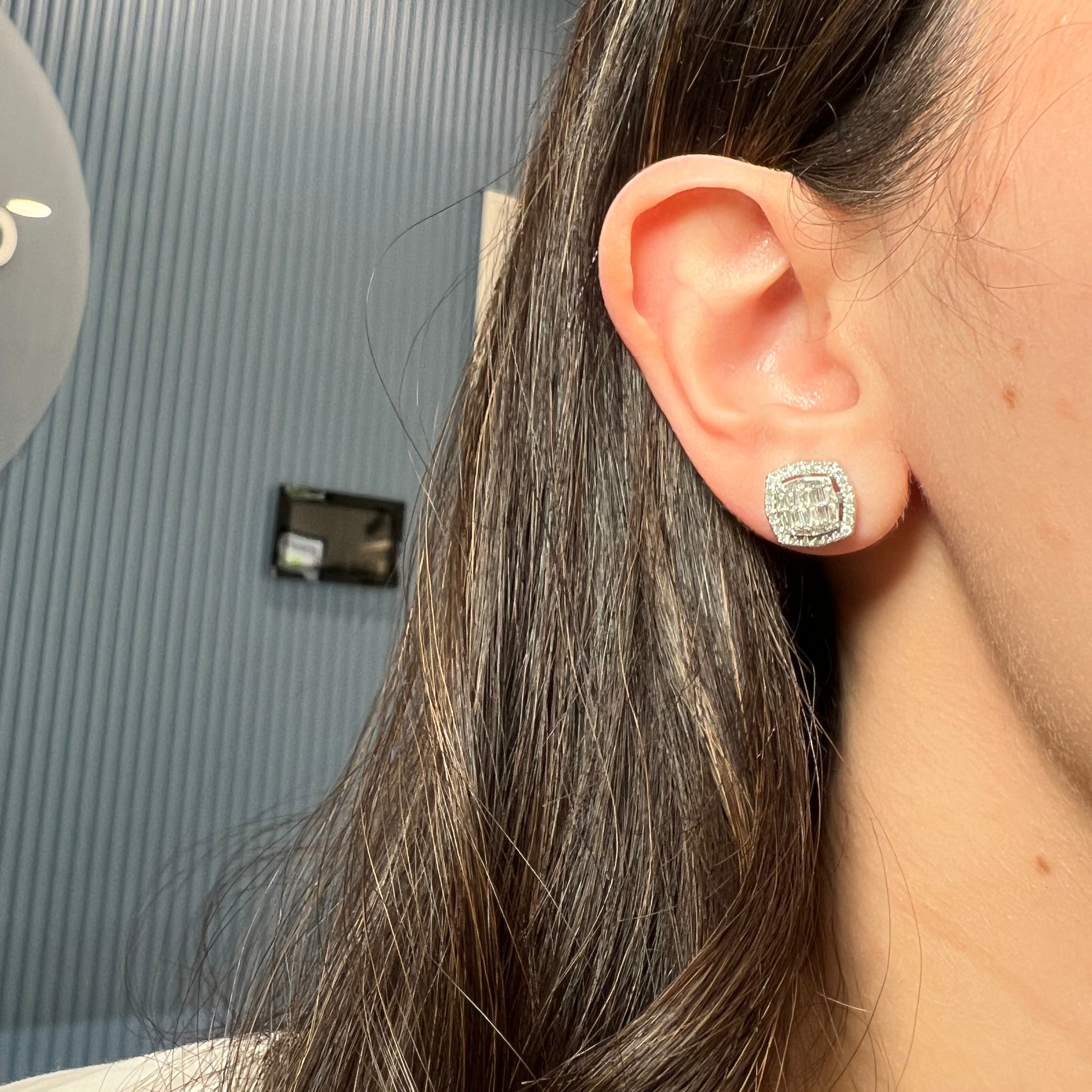 Diamond Square Shaped Studs