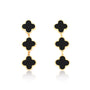 14k Gold Clover Dangle Earrings