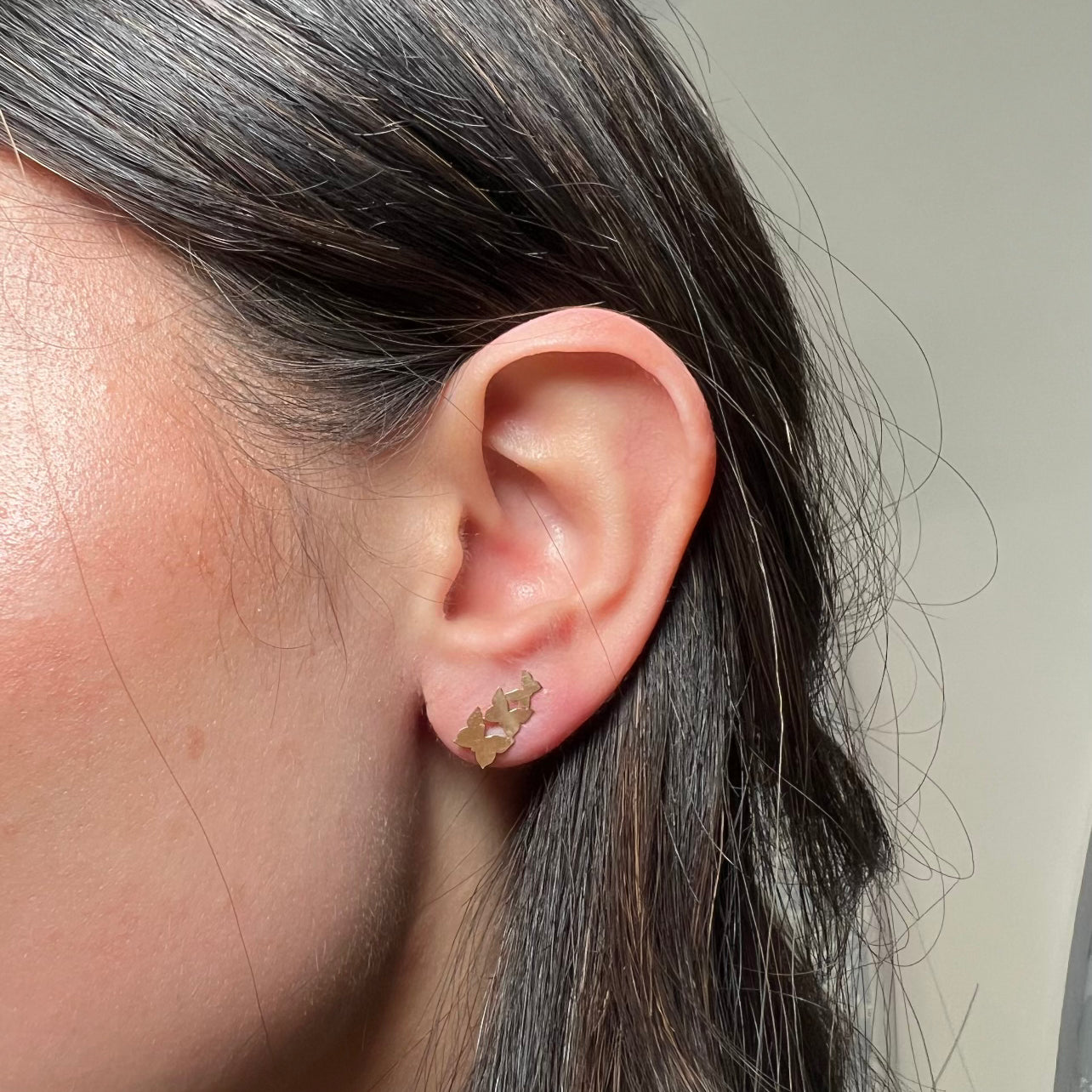 14k Yellow Gold Butterfly Earrings