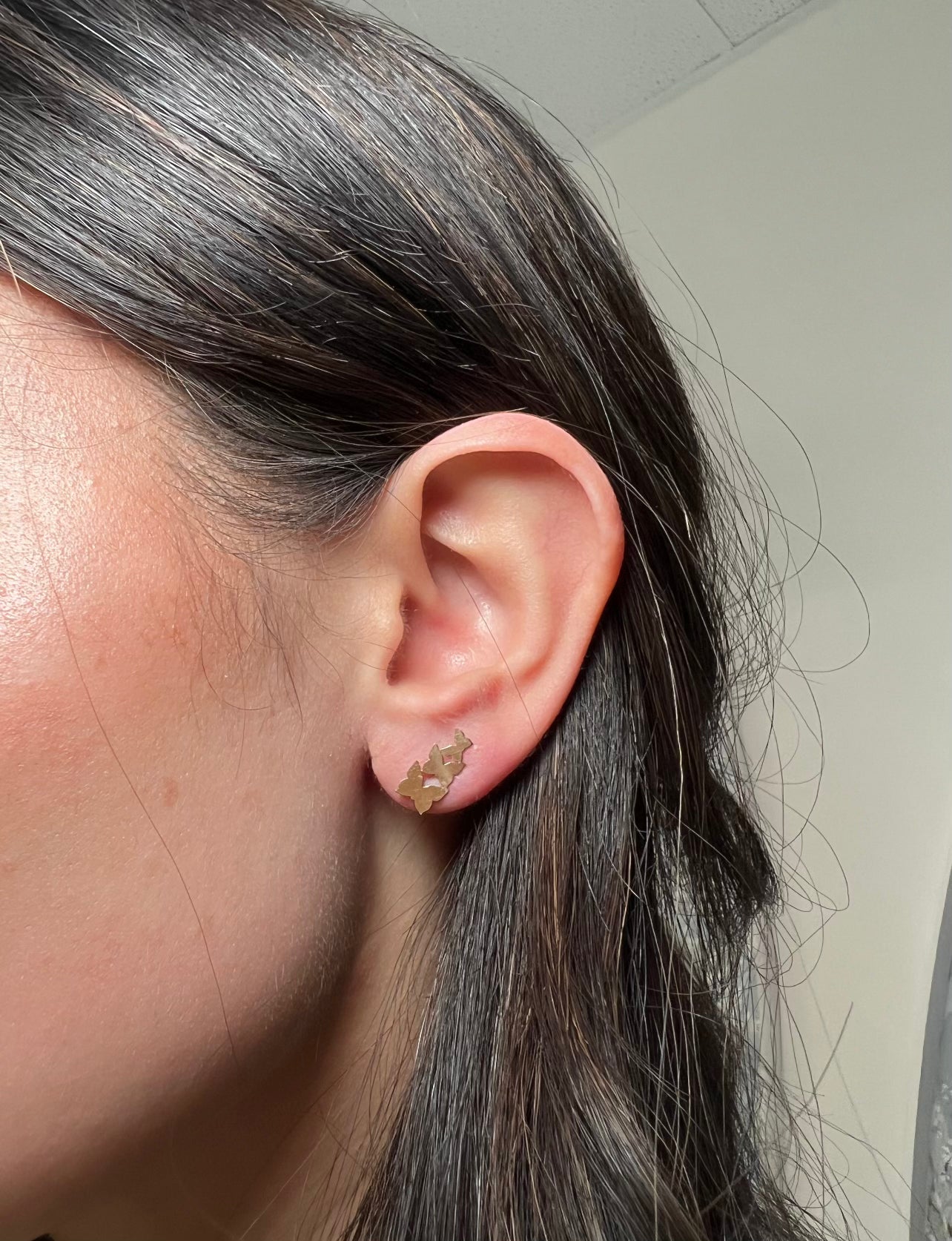 14k Yellow Gold Butterfly Earrings