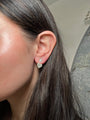 14k Gold Round and Heart Lab Diamond Ear Jacket Earring