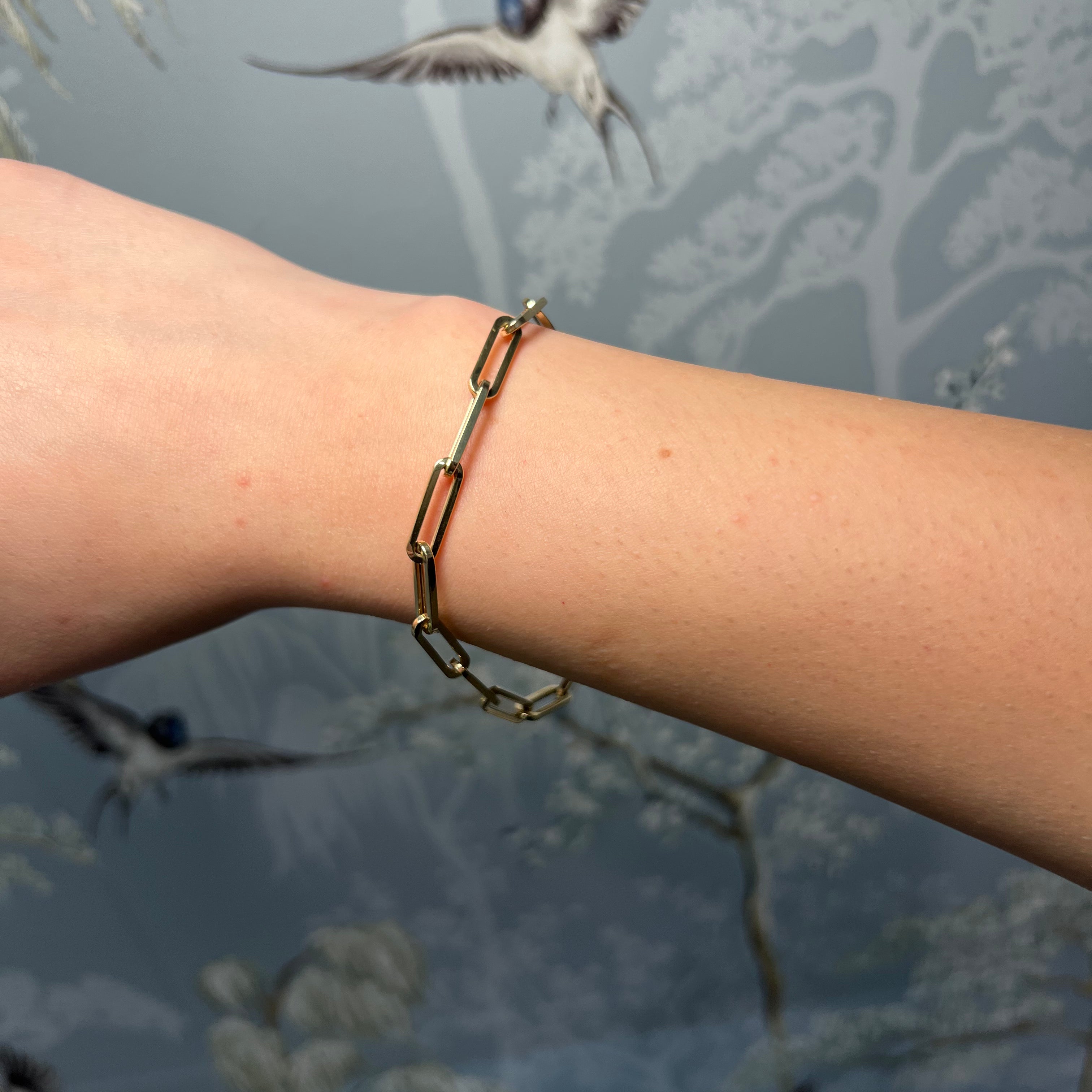 14k Yellow Gold Large Paperclip Link Bracelet