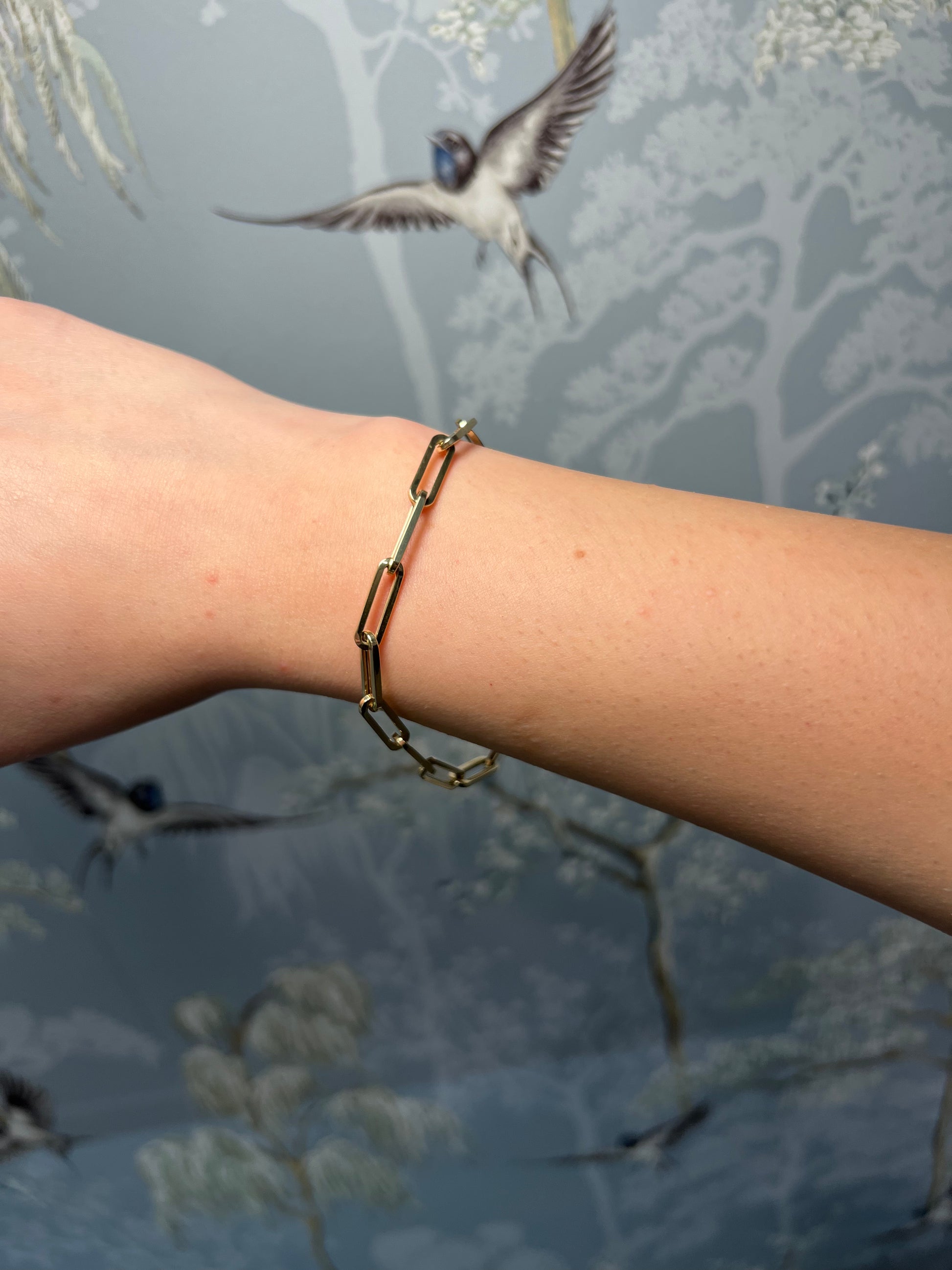 14k Yellow Gold Large Paperclip Link Bracelet