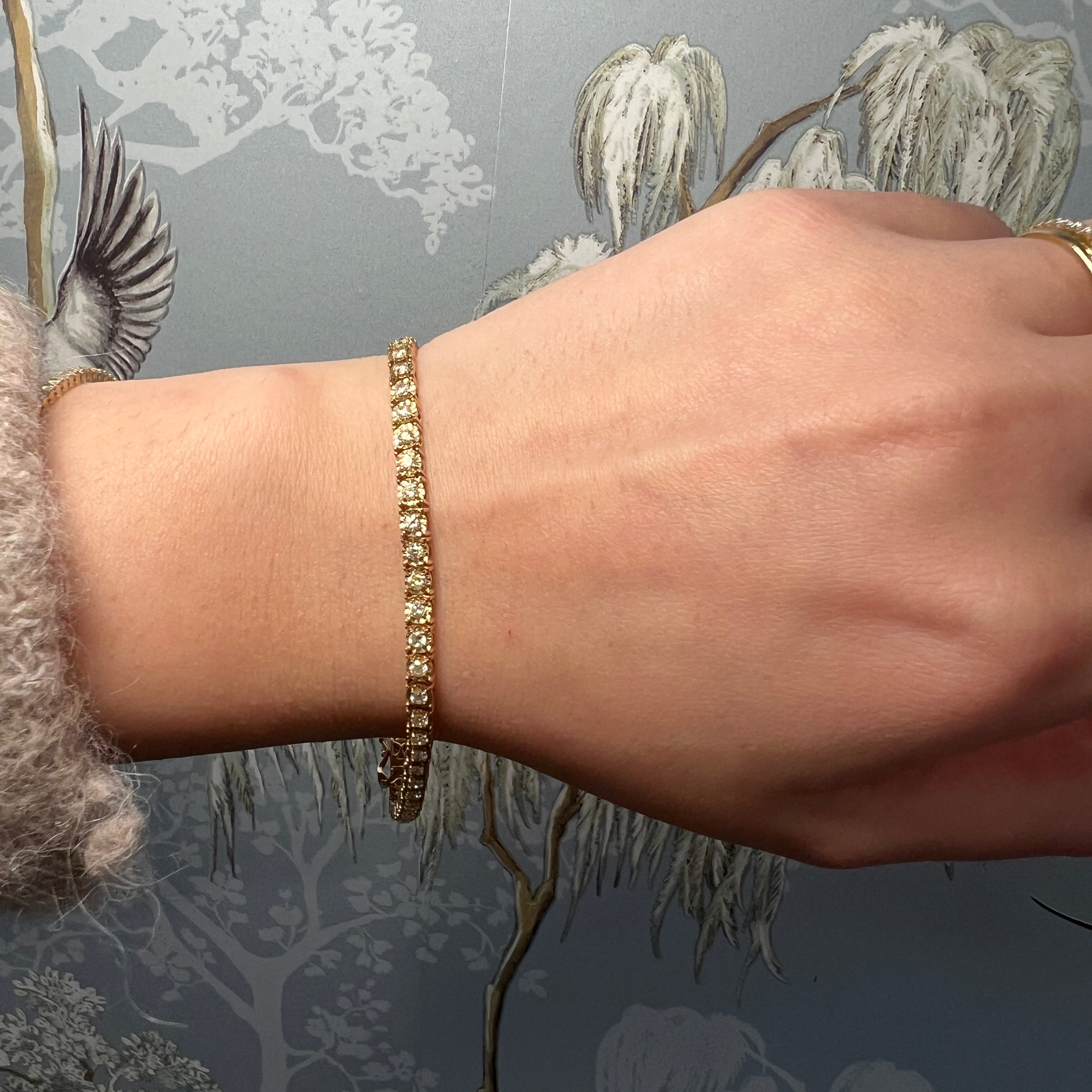 14k Yellow Gold Diamond Tennis Bracelet