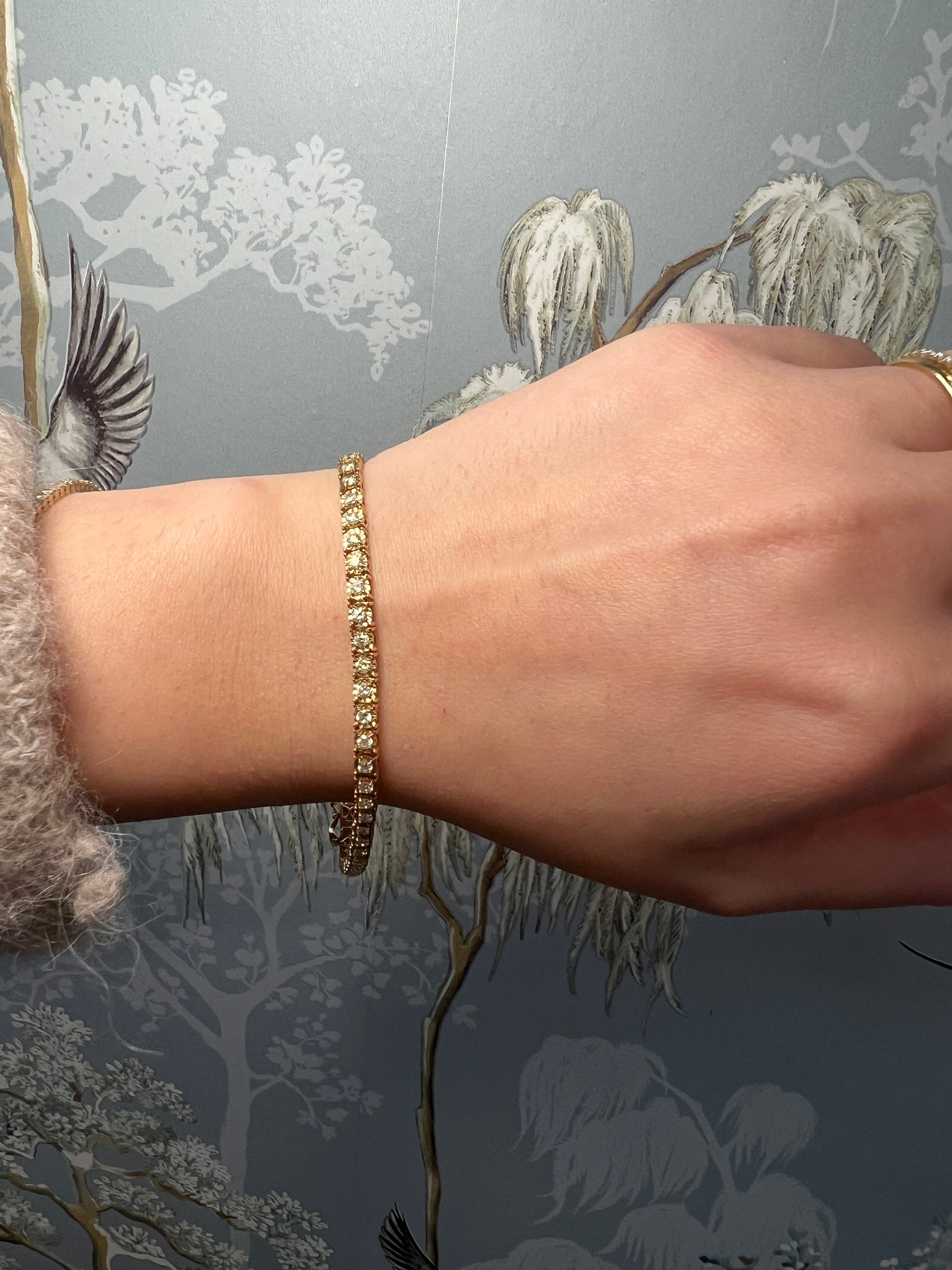 14k Yellow Gold Diamond Tennis Bracelet