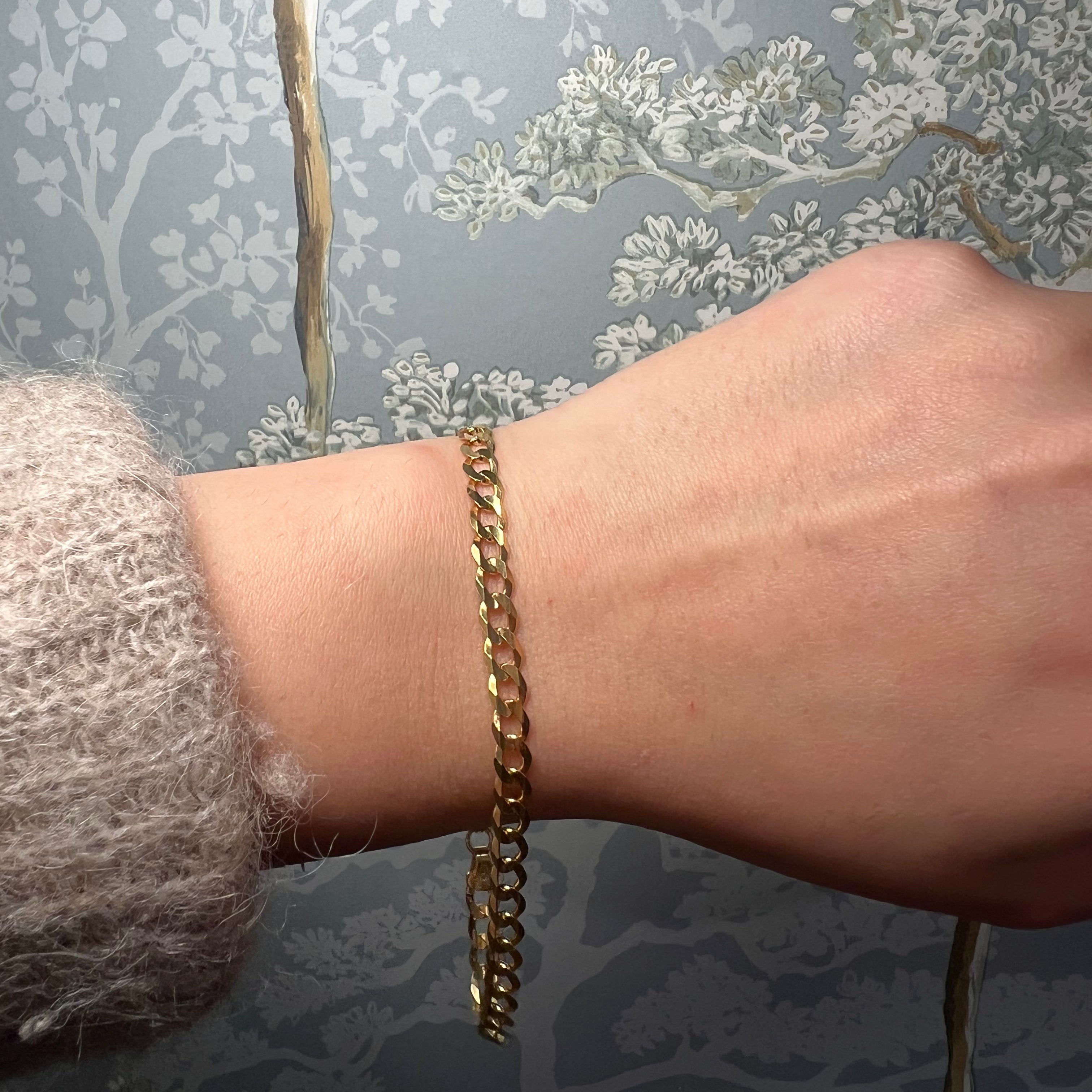 14k Yellow Gold Men’s Curb Chain Bracelet