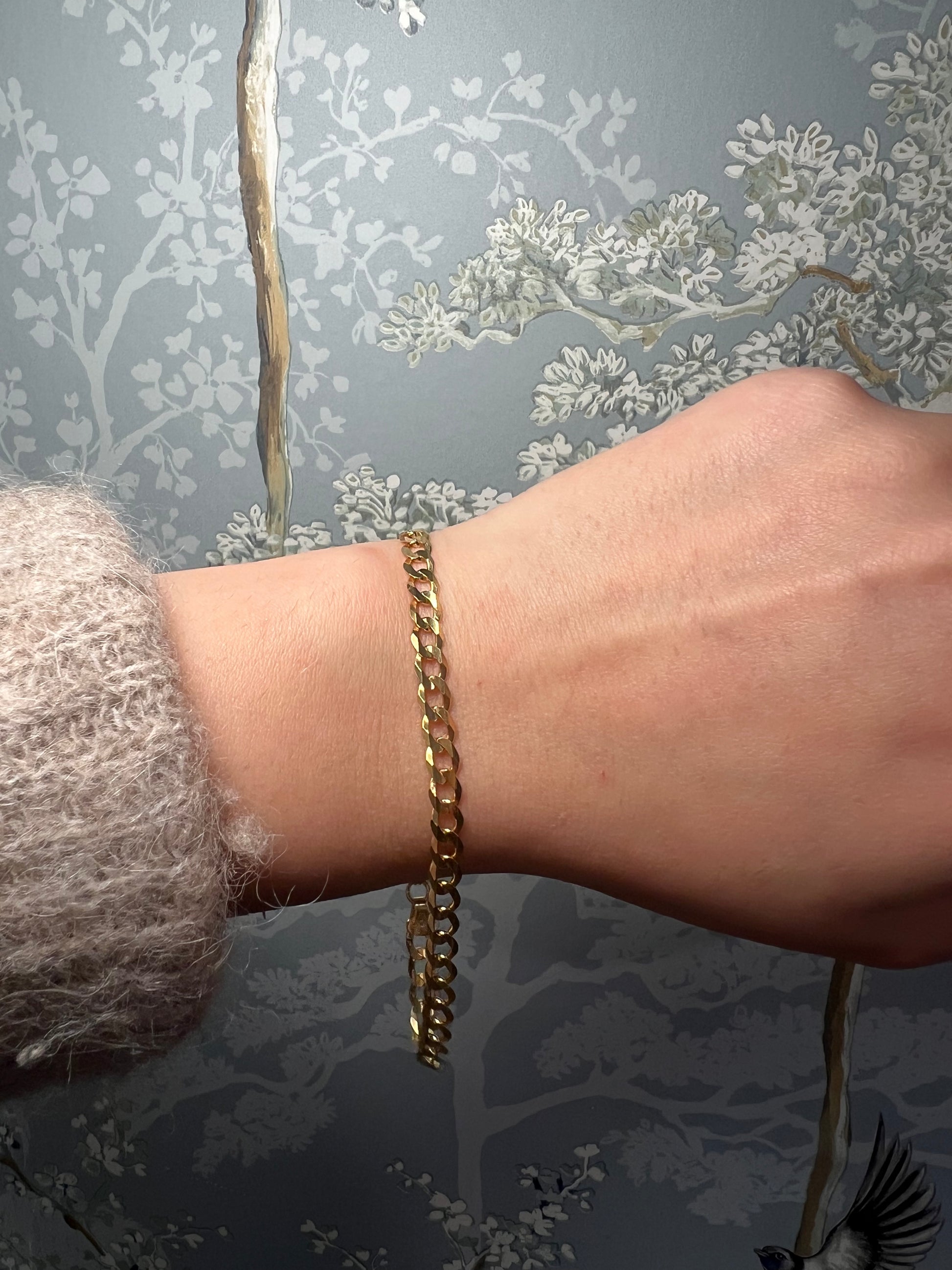 14k Yellow Gold Men’s Curb Chain Bracelet