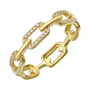 14k Yellow Gold Link Diamond Ring