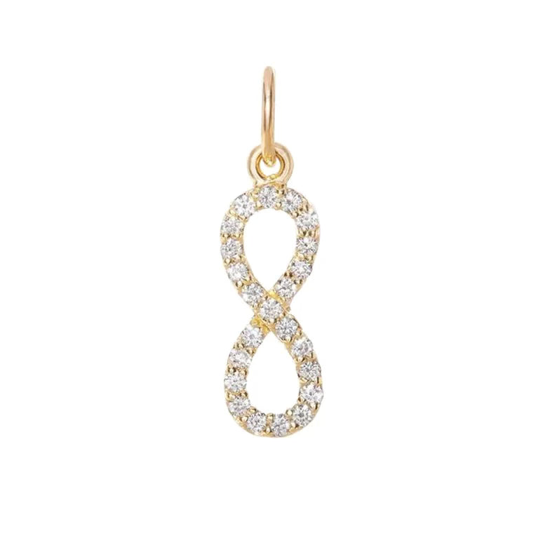 14k Yellow Gold Diamond Infinity Charm