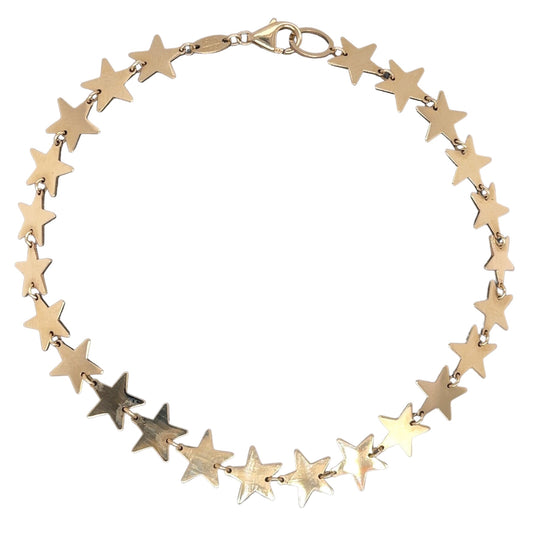 14k Yellow Gold Star Bracelet