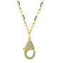 14k Yellow Gold Diamond Lobster Hanging Link Necklace