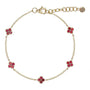 14k Yellow Gold Ruby Clover Bracelet
