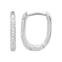 14k White Gold Diamond Huggie Earrings