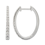 14k White Gold Tapered Diamond Hoop Earrings