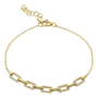 14k Yellow Gold Link Diamond Bracelet
